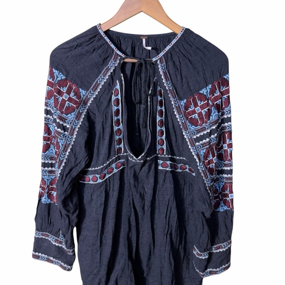 Free People All My Life Boho Embroidered Mini Dress Size Medium - Picture 3 of 10